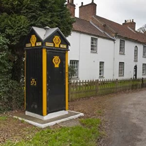 Historic motoring emergency telephone box, a Box 573, Garrowby, East Yorkshire, England, march