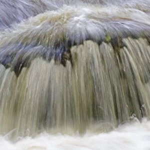 Mountain brook Kleine Ohe, abstract view of flowing water, blurred movement, Bayerischer Wald N. P. Bavaria, Germany