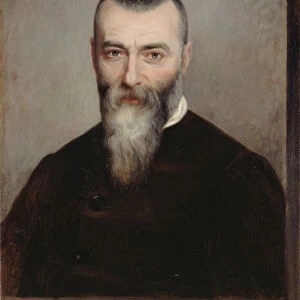 Portrait of Alphonse Karr (1808-1890), 1865. Creator: Burdin, Amelie (1834-?)