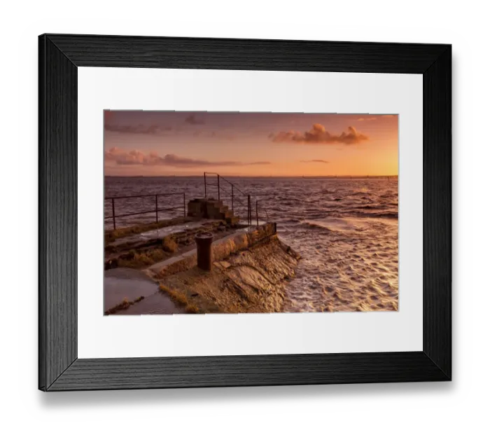 Framed Print : View of jetty at sunrise, Sudbrook Jetty, River Severn, Severn Estuary, Monmouthshire, Wales, January Framed Print : View of jetty at sunrise, Sudbrook Jetty, River Severn, Severn Estuary, Monmouthshire, Wales, January