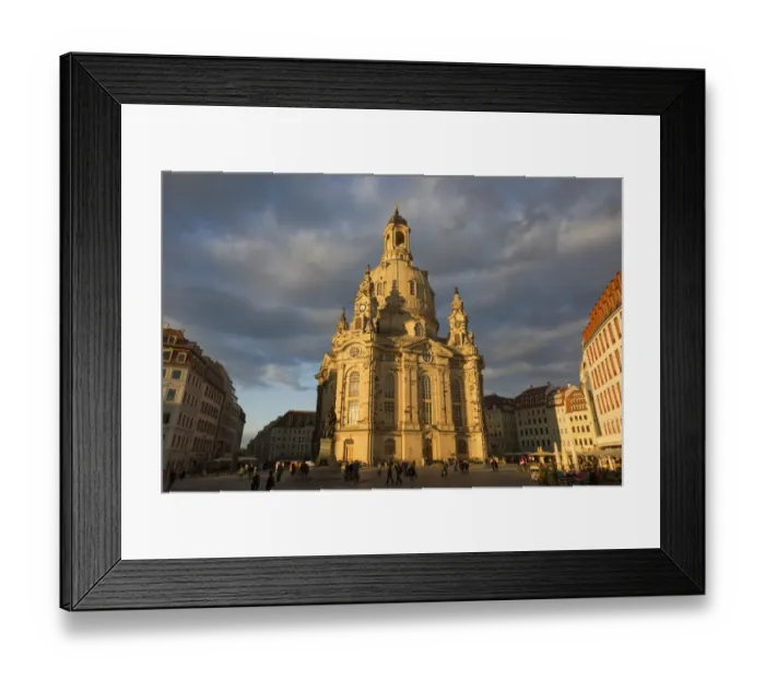 Framed Print : View of city church in late evening sunlight, Frauenkirche, Dresden, Saxony, Germany, September Framed Print : View of city church in late evening sunlight, Frauenkirche, Dresden, Saxony, Germany, September