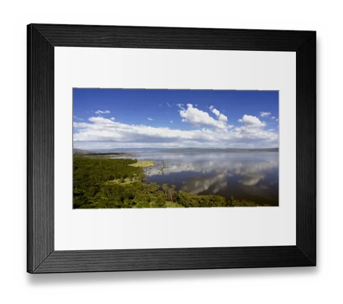 Framed Print : View of soda lake habitat, Lake Nakuru, Lake Nakuru N. P. Great Rift Valley, Kenya, January