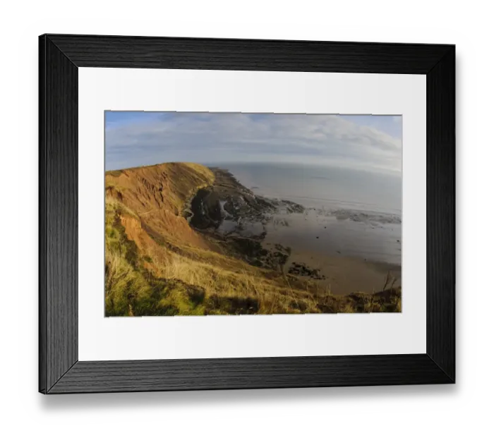 Framed Print : View of rocky coastline, cliffs and sea, looking from clifftop at Filey Country Park, Filey Brigg, North Yorkshire Framed Print : View of rocky coastline, cliffs and sea, looking from clifftop at Filey Country Park, Filey Brigg, North Yorkshire