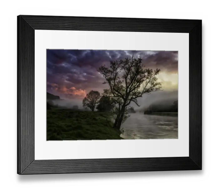 Framed Print : View of river in mist at sunrise, Bigsweir, River Wye, Wye Valley, Monmouthshire, South Wales, May Framed Print : View of river in mist at sunrise, Bigsweir, River Wye, Wye Valley, Monmouthshire, South Wales, May