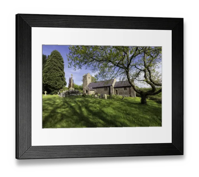 Framed Print : View of churchyard and parish church, Church of St. Thomas a Becket, Wolvesnewton, near Usk, Monmouthshire, Wales, May Framed Print : View of churchyard and parish church, Church of St. Thomas a Becket, Wolvesnewton, near Usk, Monmouthshire, Wales, May
