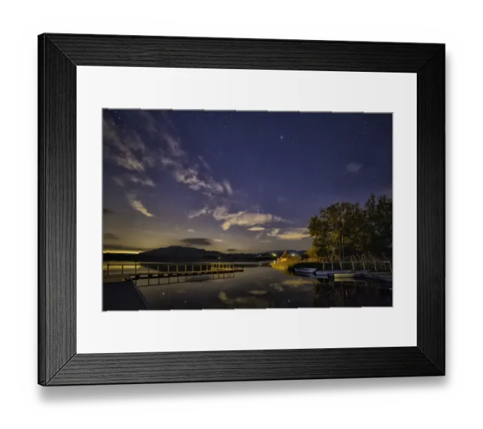 Framed Print : View of lake by starlight at night, Llangorse Lake, Brecon Beacons N. P. Powys, Mid Wales, June Framed Print : View of lake by starlight at night, Llangorse Lake, Brecon Beacons N. P. Powys, Mid Wales, June