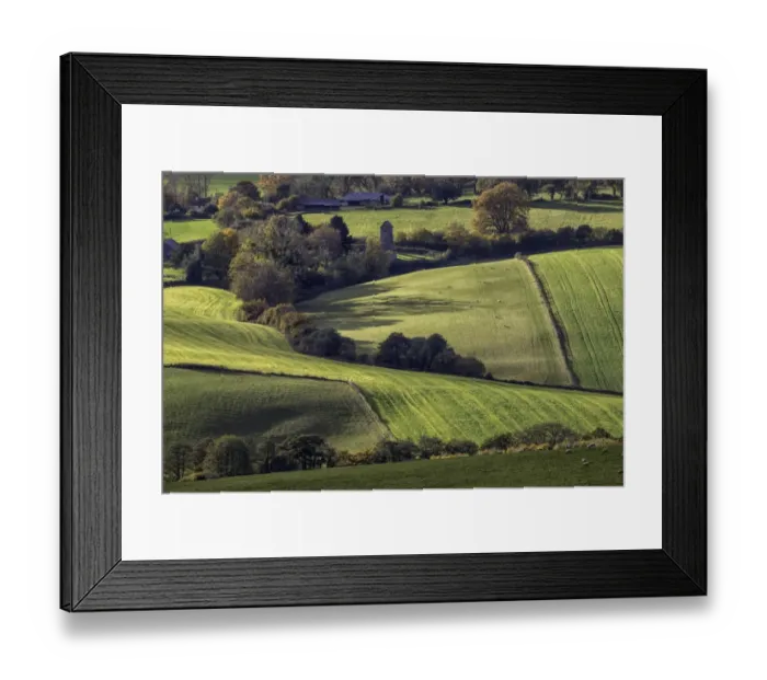 Framed Print : View of farmland with hedgerows, Wolvesnewton Church, Wolvesnewton, near Usk, Monmouthshire, South Wales, November Framed Print : View of farmland with hedgerows, Wolvesnewton Church, Wolvesnewton, near Usk, Monmouthshire, South Wales, November