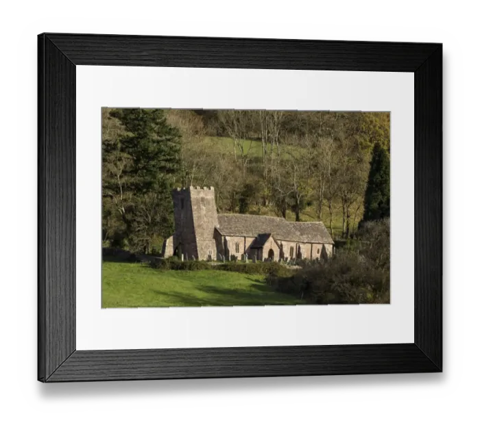 Framed Print : Church with leaning tower caused by subsidence, Church of St. Martin, Cwmyoy, Llantony Valley, Brecon Beacons N. P Framed Print : Church with leaning tower caused by subsidence, Church of St. Martin, Cwmyoy, Llantony Valley, Brecon Beacons N. P