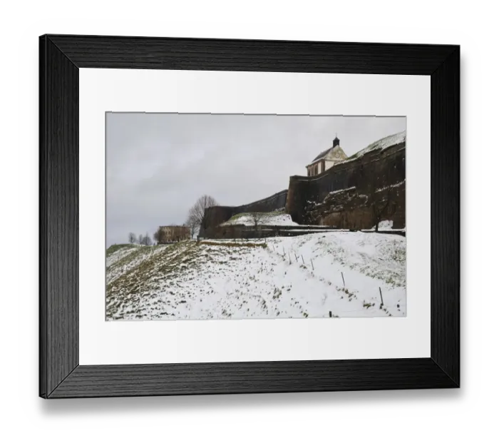 Framed Print : View of citadel in snow, Citadelle de Bitche, Bitche, Vosges Regional Natural Park, Lorraine, France, December Framed Print : View of citadel in snow, Citadelle de Bitche, Bitche, Vosges Regional Natural Park, Lorraine, France, December