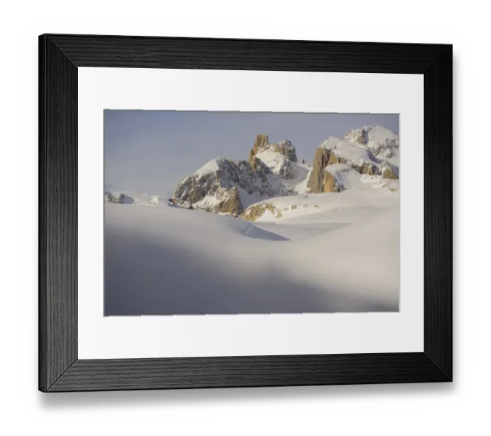 Framed Print : View of snow covered mountain range, Pale di San Martino, Dolomites, Italian Alps, Italy, January Framed Print : View of snow covered mountain range, Pale di San Martino, Dolomites, Italian Alps, Italy, January