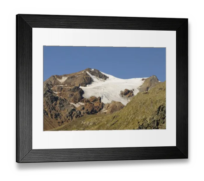 Framed Print : View of alpine glacier, Vederetta de la Mare, Stelvio N. P. Italian Alps, Italy, August Framed Print : View of alpine glacier, Vederetta de la Mare, Stelvio N. P. Italian Alps, Italy, August