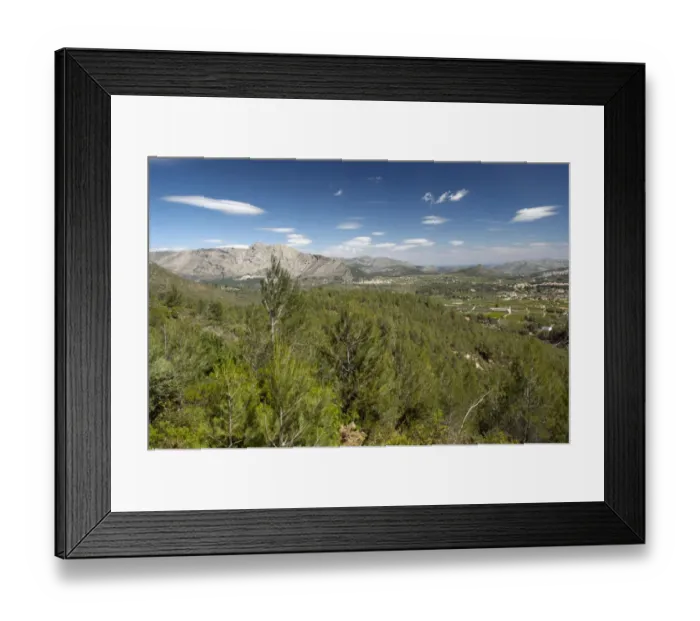 Framed Print : View of countryside from hills towards coastline, near Denia, Marina Alta, Costa Blanca, Alicante Province, Valencia Framed Print : View of countryside from hills towards coastline, near Denia, Marina Alta, Costa Blanca, Alicante Province, Valencia