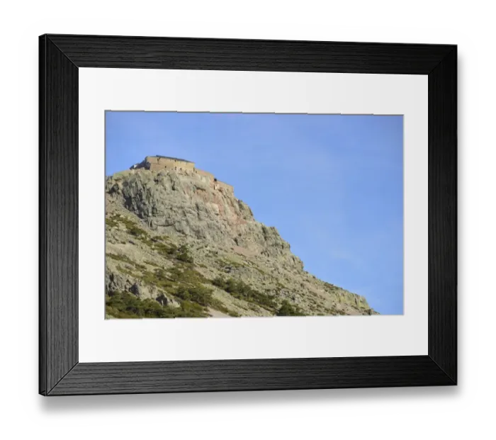 Framed Print : View of Virgin Mary shrine on mountain summit, Pena de Francia, Parque Natural de Las Batuecas, Sierra de Francia Framed Print : View of Virgin Mary shrine on mountain summit, Pena de Francia, Parque Natural de Las Batuecas, Sierra de Francia
