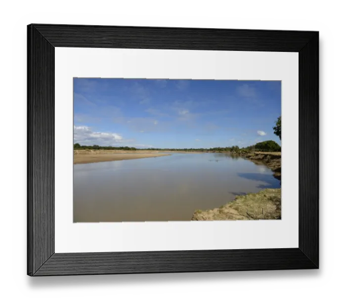 Framed Print : View of river habitat, River Luangwa, South Luangwa N. P. Zambia, June Framed Print : View of river habitat, River Luangwa, South Luangwa N. P. Zambia, June