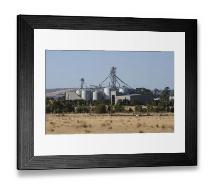 Framed Print : Grain silos, near Melbourne, Victoria, Australia, February Framed Print : Grain silos, near Melbourne, Victoria, Australia, February