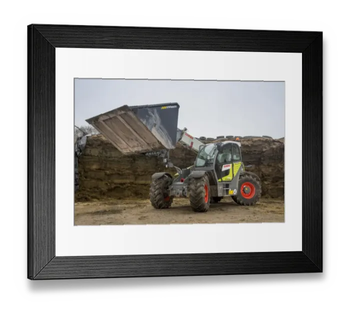 Framed Print : Cls Scorpion 7055 telehandler, at silage clamp, Preston, Lancashire, England, March Framed Print : Cls Scorpion 7055 telehandler, at silage clamp, Preston, Lancashire, England, March