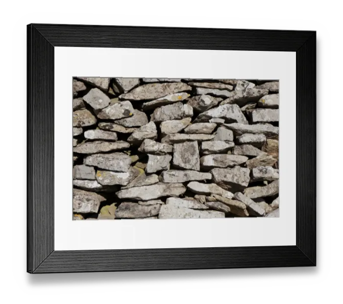 Framed Print : Close-up of drystone wall, built with limestone, Cumbria, England, June Framed Print : Close-up of drystone wall, built with limestone, Cumbria, England, June
