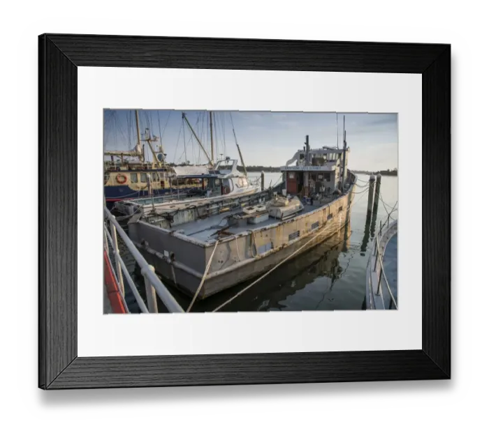 Framed Print : Fishing boats moored at coastal port, Lakes Entrance, Victoria, Australia, February Framed Print : Fishing boats moored at coastal port, Lakes Entrance, Victoria, Australia, February