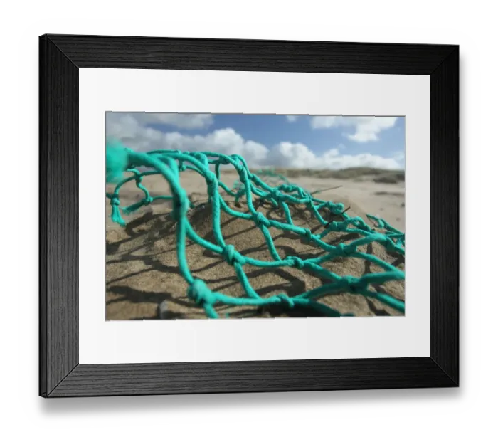 Framed Print : Trawl net washed up on beach, Gower Peninsula, West Glamorgan, Wales, March