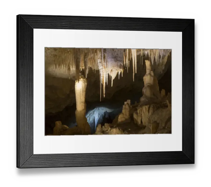 Framed Print : Stalactites and stalagmites in limestone cave, Kelly Hill Caves, Kangaroo Island, South Australia, Australia, February