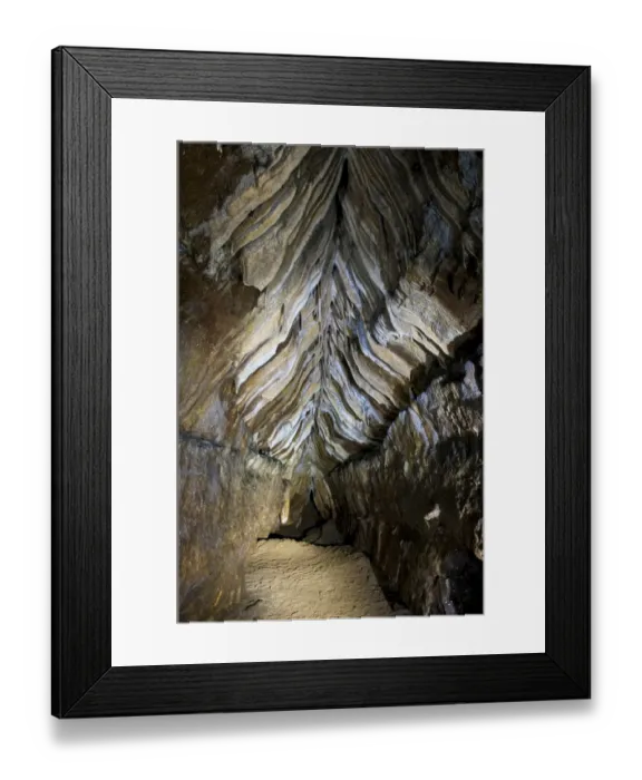 Framed Print : Limestone rock formations in cave, in section of cave not normally accessible to public, Ingleborough Cave Framed Print : Limestone rock formations in cave, in section of cave not normally accessible to public, Ingleborough Cave