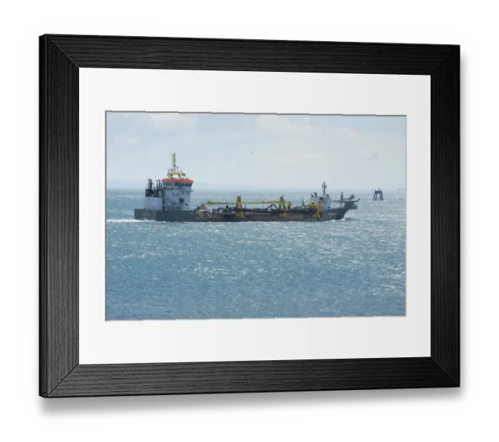 Framed Print : Causeway hopper dredger sailing at sea, Barrow-in-Furness, Morecambe Bay, Cumbria, England, July Framed Print : Causeway hopper dredger sailing at sea, Barrow-in-Furness, Morecambe Bay, Cumbria, England, July