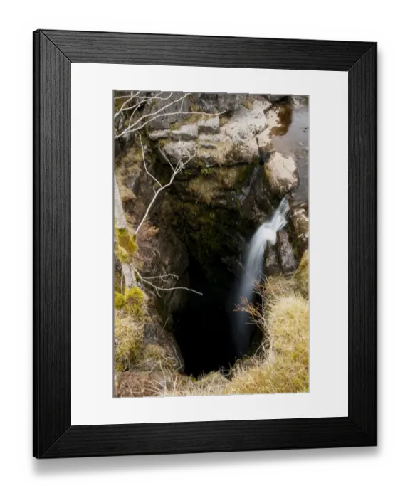 Framed Print : Upland stream flowing into chasm, Fell Beck, Gaping Gill, Ingleborough, Yorkshire Dales N. P Framed Print : Upland stream flowing into chasm, Fell Beck, Gaping Gill, Ingleborough, Yorkshire Dales N. P