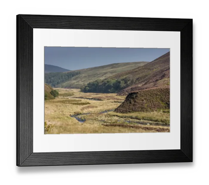 Framed Print : View of upland valley with river, Langden Brook, Langden, Dunsop Bridge, Trough of Bowland, Forest of Bowland
