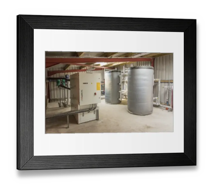 Framed Print : Heat exchange unit on poultry farm, Oswestry, Shropshire, England, August Framed Print : Heat exchange unit on poultry farm, Oswestry, Shropshire, England, August