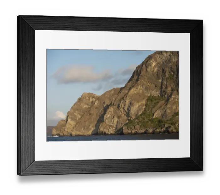 Framed Print : View of rocky coastline and hill, Padar Island, Komodo N. P. Lesser Sunda Islands, Indonesia, July