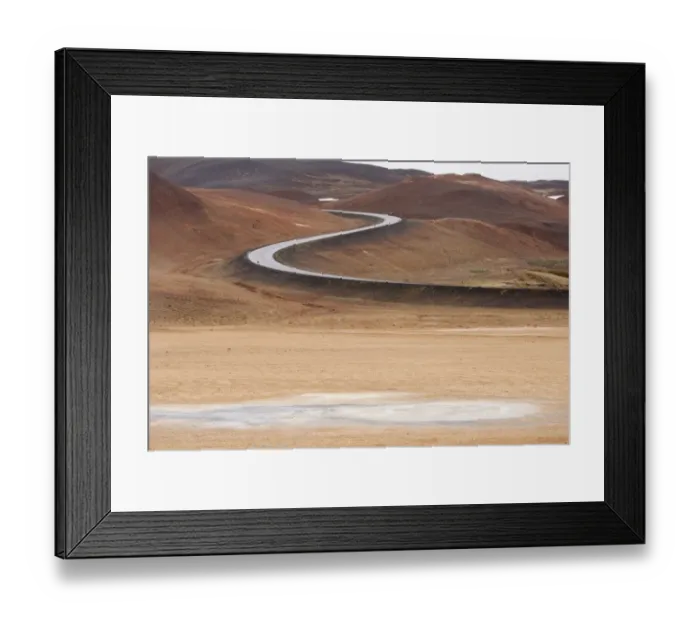 Framed Print : Road through geothermal area, Lake Myvatn, Iceland, June Framed Print : Road through geothermal area, Lake Myvatn, Iceland, June
