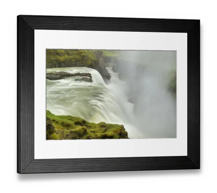 Framed Print : View of river and waterfall flowing into canyon, Gullfoss Waterfall, Hvita River, Iceland, June Framed Print : View of river and waterfall flowing into canyon, Gullfoss Waterfall, Hvita River, Iceland, June