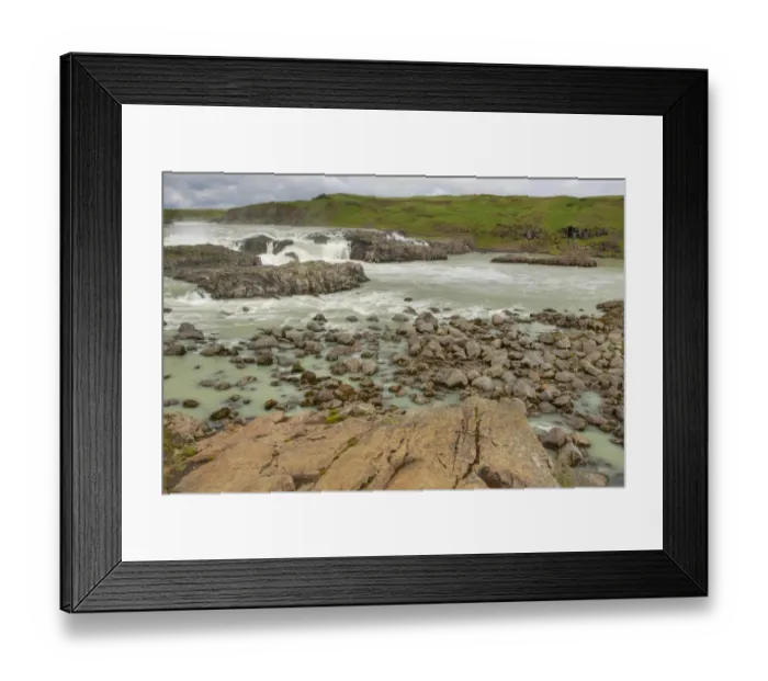 Framed Print : View of river and waterfall, Urridafoss Waterfall, Thjorsa River, Iceland, June Framed Print : View of river and waterfall, Urridafoss Waterfall, Thjorsa River, Iceland, June