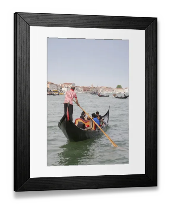 Framed Print : Gondola with tourists on canal, Grand Canal, San Marco District, Venice, Veneto, Italy, May Framed Print : Gondola with tourists on canal, Grand Canal, San Marco District, Venice, Veneto, Italy, May