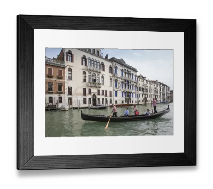 Framed Print : Traghetto ferry with passengers crossing canal, near Rialto Bridge, Grand Canal, San Marco District, Venice, Veneto Framed Print : Traghetto ferry with passengers crossing canal, near Rialto Bridge, Grand Canal, San Marco District, Venice, Veneto