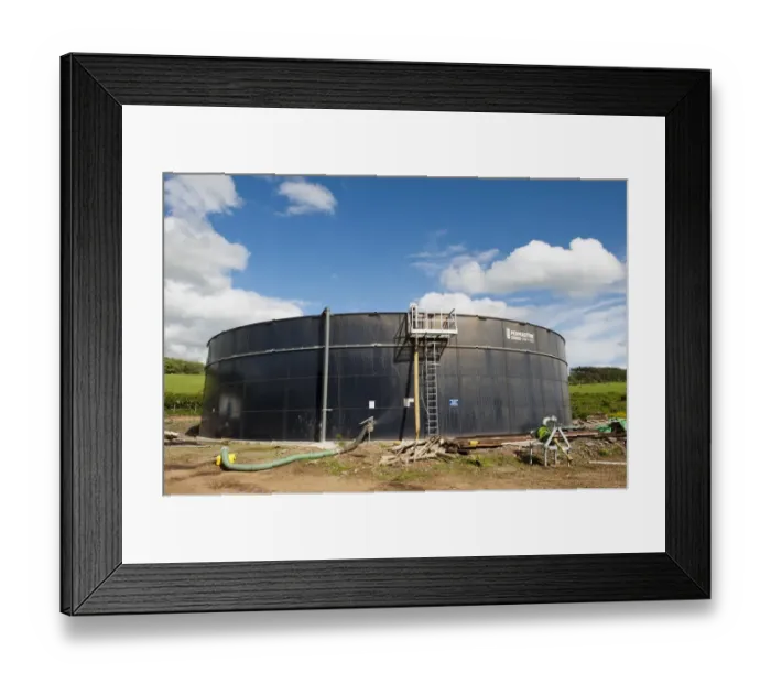 Framed Print : Round slurry tower for dairy cattle waste, Scotland, June Framed Print : Round slurry tower for dairy cattle waste, Scotland, June