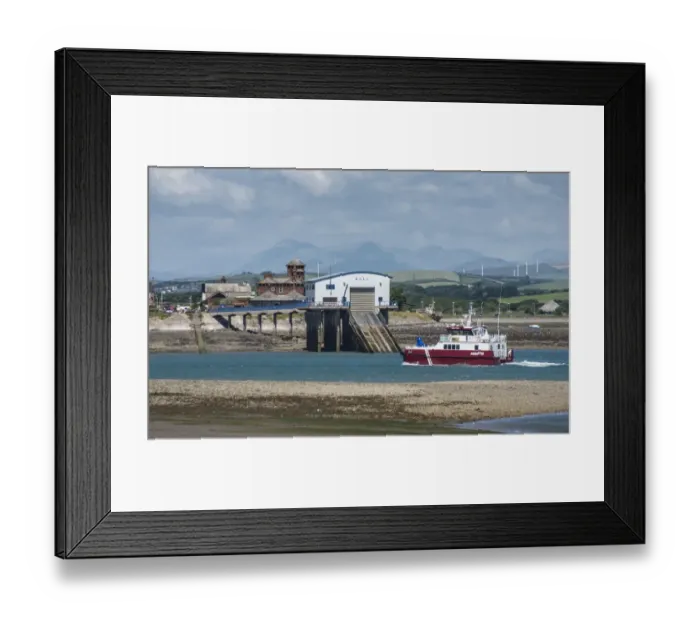 Framed Print : Assister offshore tug and supply ship entering port through Piel Channel, past Roa Island and RNLI lifeboat station Framed Print : Assister offshore tug and supply ship entering port through Piel Channel, past Roa Island and RNLI lifeboat station