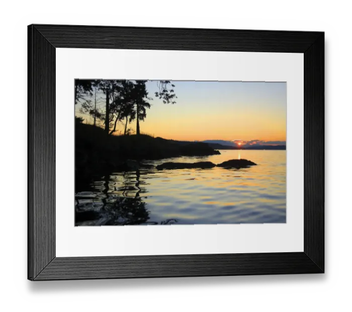 Framed Print : View of coastline at sunset, Mayne Island, Strait of Georgia, Gulf Islands, British Columbia, Canada, August Framed Print : View of coastline at sunset, Mayne Island, Strait of Georgia, Gulf Islands, British Columbia, Canada, August