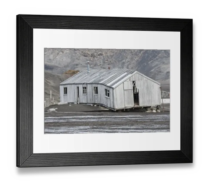 Framed Print : View of derelict building at abandoned whaling station, Port Foster, Deception Island, South Shetland Islands Framed Print : View of derelict building at abandoned whaling station, Port Foster, Deception Island, South Shetland Islands