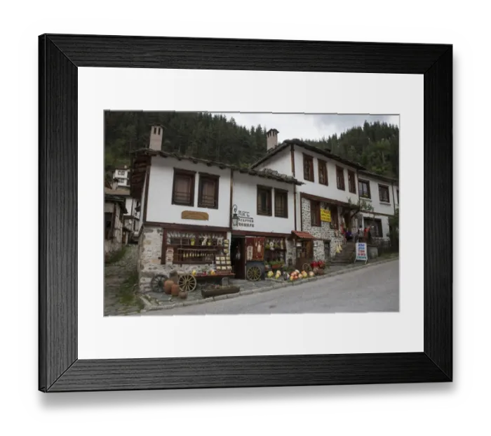 Framed Print : Shiroka laka Village is located in the Rhodopes mountains, The name derives from the old Bulgarian word laka curve or