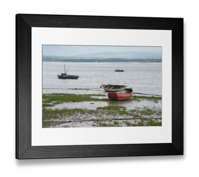 Framed Print : View of boats moored at low tide, only community on U. K. mainland dependent upon tidal access Framed Print : View of boats moored at low tide, only community on U. K. mainland dependent upon tidal access