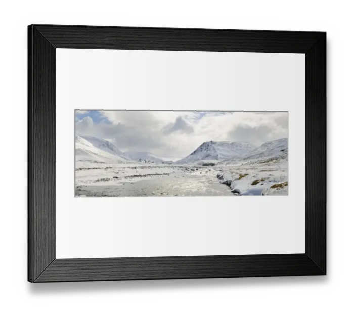 Framed Print : View along Clunie Water in Glen Clunie, looking south towards Creag nan Gabhar (left) and Creag a Mhadaidh (right) Framed Print : View along Clunie Water in Glen Clunie, looking south towards Creag nan Gabhar (left) and Creag a Mhadaidh (right)