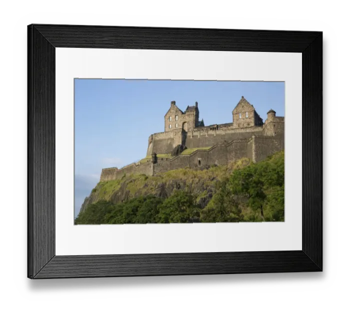 Framed Print : View of castle on volcanic plug, Edinburgh Castle, Edinburgh, Scotland, July Framed Print : View of castle on volcanic plug, Edinburgh Castle, Edinburgh, Scotland, July