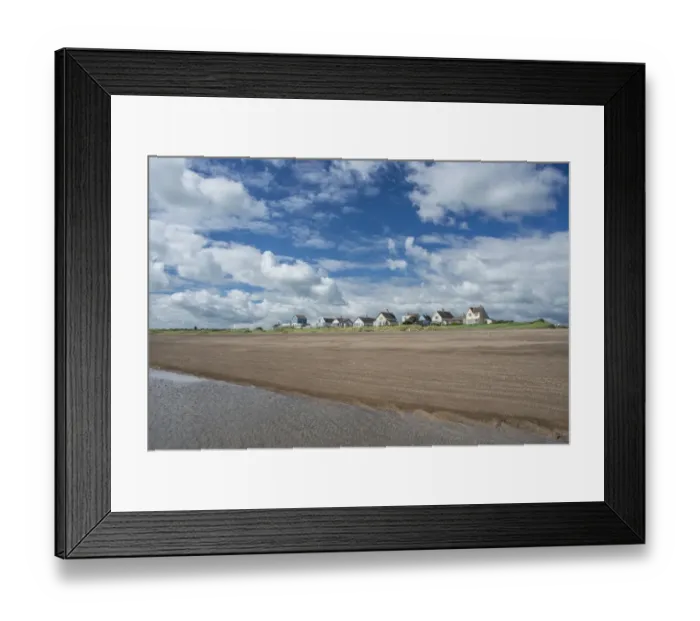 Framed Print : View of beach and coastal hamlet, Anderby Creek, Lincolnshire, England, June