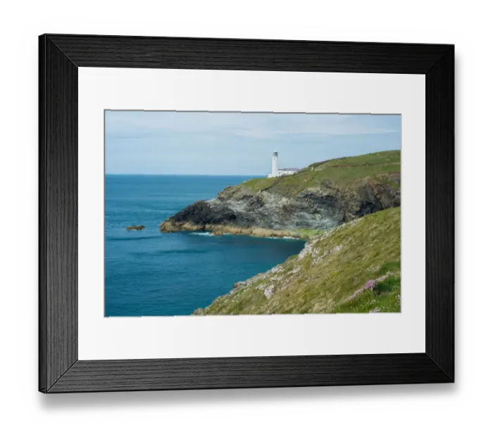 Framed Print : View of coastal headland and lighthouse, Trevose Head Lighthouse, Trevose Head, Cornwall, England, June Framed Print : View of coastal headland and lighthouse, Trevose Head Lighthouse, Trevose Head, Cornwall, England, June