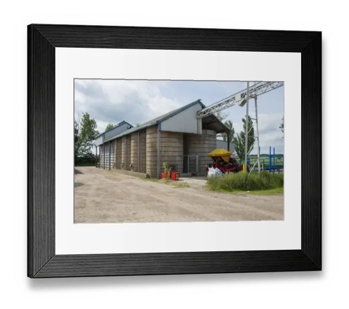 Framed Print : Pig farming, feed storage bins on pig farm, Driffield, East Yorkshire, England, June Framed Print : Pig farming, feed storage bins on pig farm, Driffield, East Yorkshire, England, June