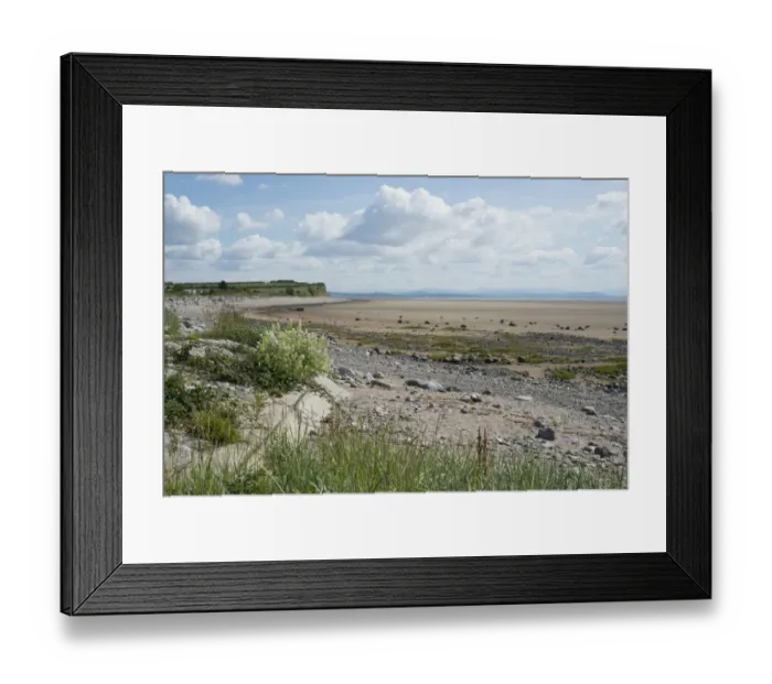 Framed Print : View of coastline at low tide, Newbiggin, Morecambe Bay, Cumbria, England, July Framed Print : View of coastline at low tide, Newbiggin, Morecambe Bay, Cumbria, England, July