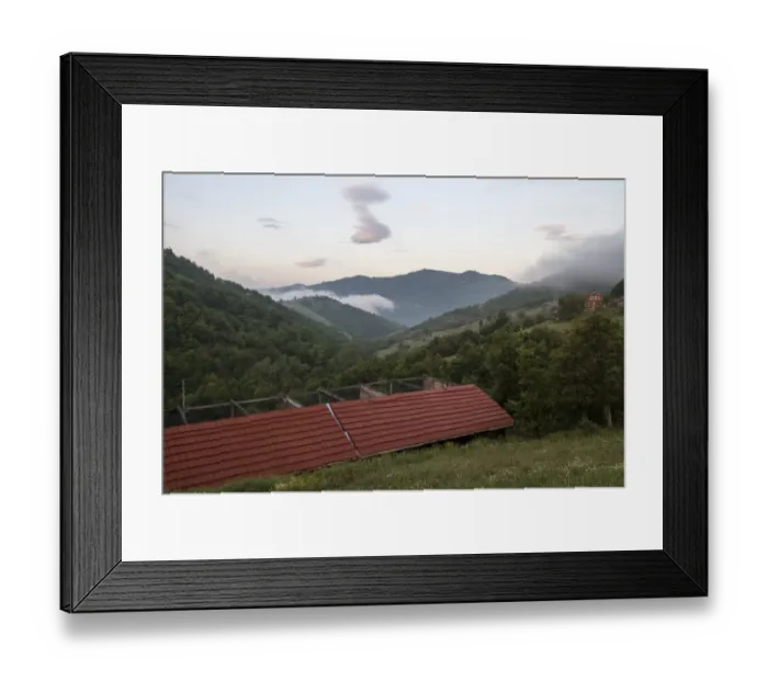 Framed Print : The vulture release pens at Rakitna near Kresna Gorge, Bulgaria with Vila Fauna to the right Framed Print : The vulture release pens at Rakitna near Kresna Gorge, Bulgaria with Vila Fauna to the right