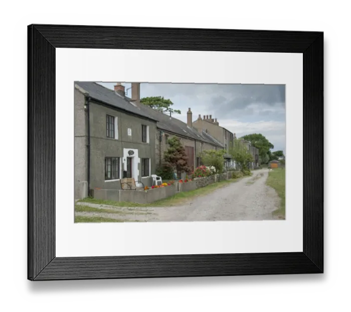 Framed Print : Houses in coastal village, only community on U. K. mainland dependent upon tidal access Framed Print : Houses in coastal village, only community on U. K. mainland dependent upon tidal access
