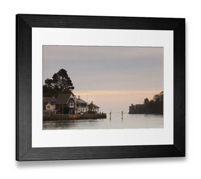 Framed Print : View of harbour entrance with Dartmouth Castle and Royal Dart Yacht Club at sunrise, Dartmouth Harbour, Dartmouth Framed Print : View of harbour entrance with Dartmouth Castle and Royal Dart Yacht Club at sunrise, Dartmouth Harbour, Dartmouth